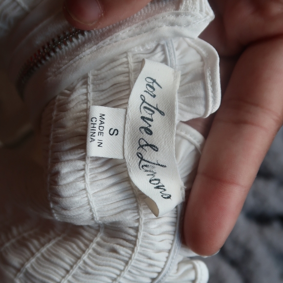 For Love and Lemons White Lace Bow Puff Sleeve Blouse Top Size Small - Picture 5 of 5